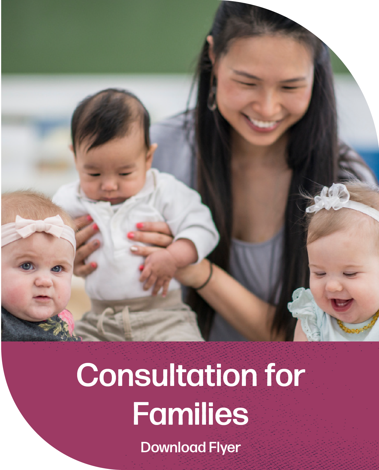 Volante sobre los beneficios de nuestro programa de consultas para familias